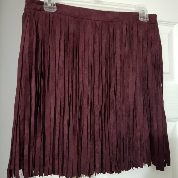 BB DAKOTA Plumb Suede Fringe Skirt - Picture 3 of 5
